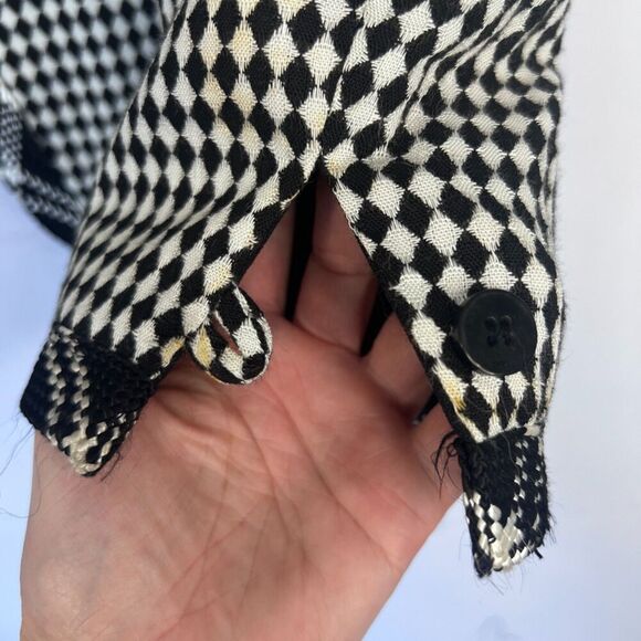 Stanley Blacker for Gantos Vintage Diamond Print Eclectic Blazer Jacket Size 12 - Picture 13 of 13